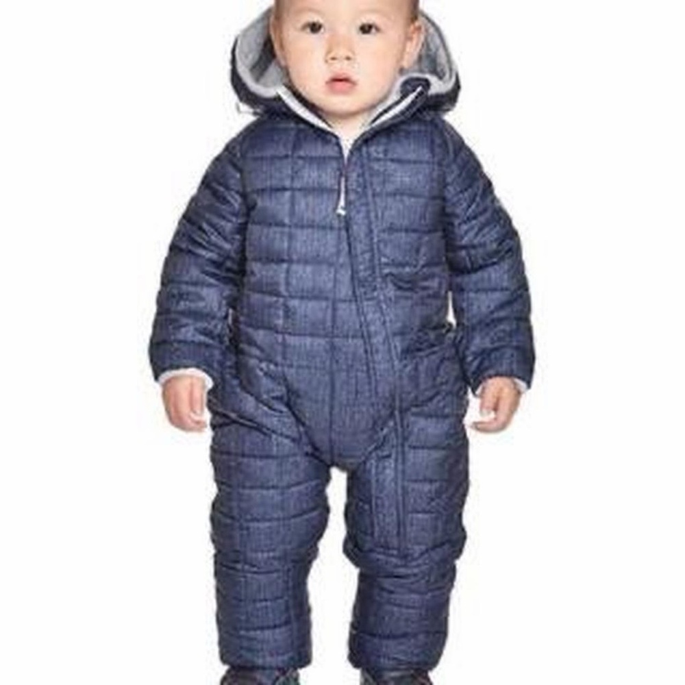 Snozu Blue Quilted Hooded Toddler Snowsuit